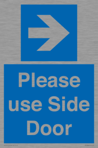 Please use Side Door (arrow Right) 